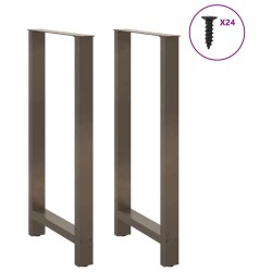 Pieds de table de bar en acier naturel, 2 pièces, 60 x (110-111) cm 