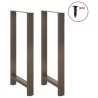 Pieds de table de bar en acier naturel, 2 pièces, 60 x (110-111) cm 