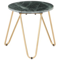 Table basse Vert 40x40x40 cm Pierre véritable et texture marbre 
