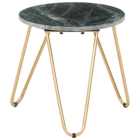 Table basse Vert 40x40x40 cm Pierre véritable et texture marbre 