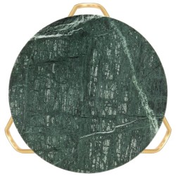 Table basse Vert 40x40x40 cm Pierre véritable et texture marbre 