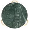 Table basse Vert 40x40x40 cm Pierre véritable et texture marbre 