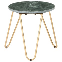 Table basse Vert 40x40x40 cm Pierre véritable et texture marbre 