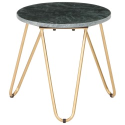 Table basse Vert 40x40x40 cm Pierre véritable et texture marbre 