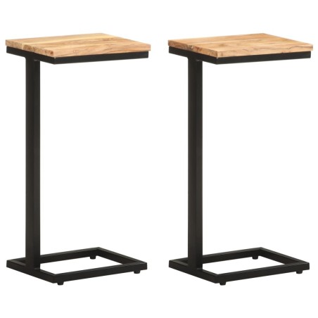 Tables d'appoint 2 pcs 31,5x24,5x64,5 cm Bois d'acacia solide 
