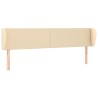 Tête de lit avec oreilles Crème 183x23x78/88 cm Tissu 