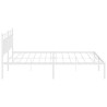 Cadre de lit métal sans matelas et tête de lit blanc 200x200 cm 
