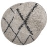 Tapis shaggy à poils longs moderne beige et anthracite Ø 280 cm 