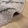 Tapis shaggy à poils longs moderne beige et anthracite Ø 280 cm 
