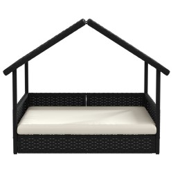 Niche pour chien avec coussin résine tressée 