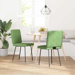 Chaises à manger lot de 2 Vert clair Velours 
