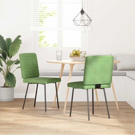 Chaises à manger lot de 2 Vert clair Velours 