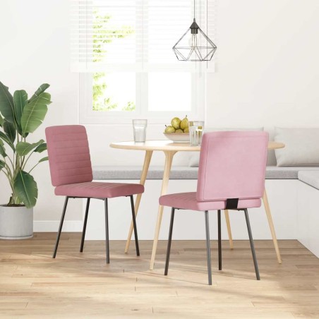 Chaises à manger lot de 2 Rose Velours 