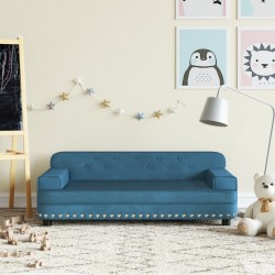 Canapé pour enfants bleu 90x53x30 cm velours 