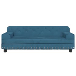 Canapé pour enfants bleu 90x53x30 cm velours 