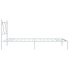 Cadre de lit métal sans matelas et tête de lit blanc 107x203 cm 