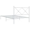 Cadre de lit métal sans matelas et tête de lit blanc 107x203 cm 