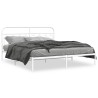 Cadre de lit métal sans matelas et tête de lit blanc 193x203 cm 