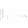 Cadre de lit métal sans matelas et tête de lit blanc 193x203 cm 
