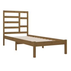 Cadre de lit sans matelas marron miel bois massif 100x200 cm 