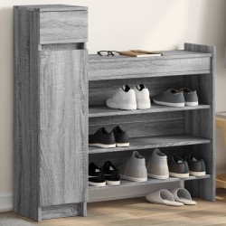 Armoire à chaussures sonoma gris bois d'ingénierie 