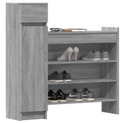 Armoire à chaussures sonoma gris bois d'ingénierie 