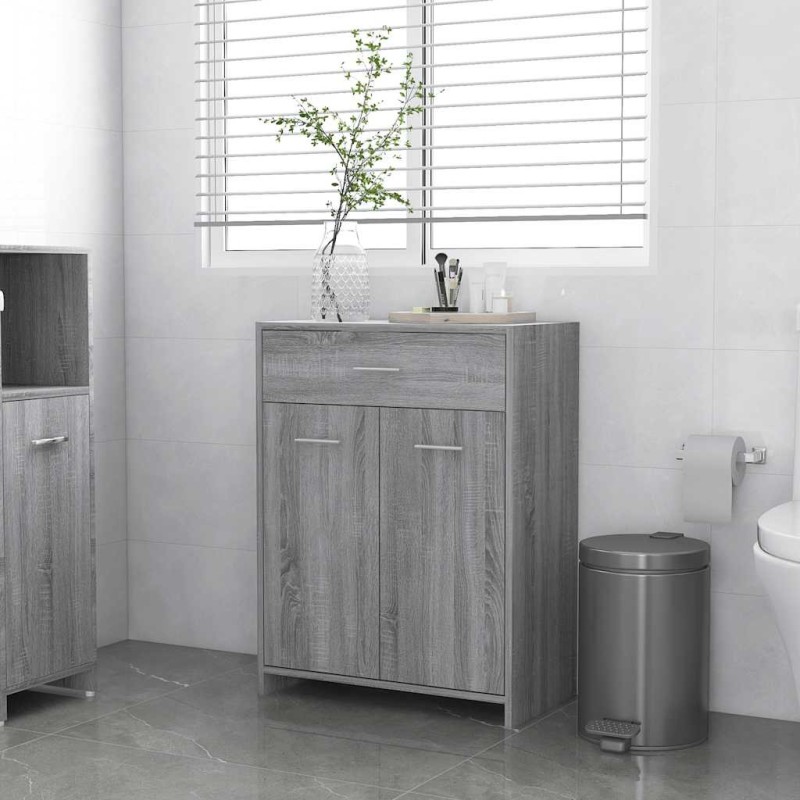 Armoire de bain Sonoma gris 60x33x80 cm Bois d'ingénierie Armoire de bain Sonoma gris 60x33x80 cm Bois d'ingénierie