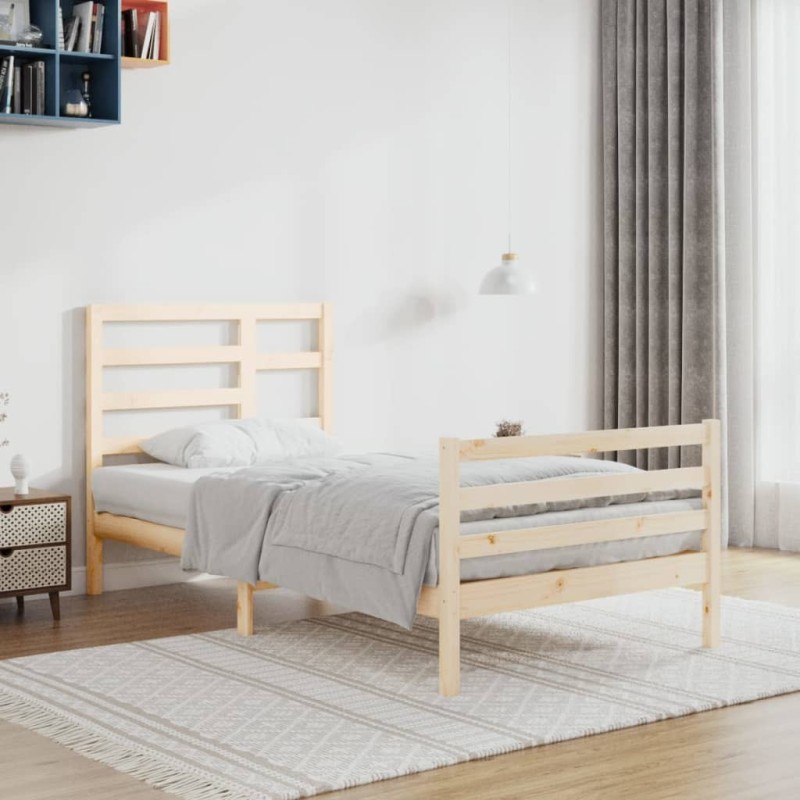 Cadre de lit sans matelas bois massif 100x200 cm 