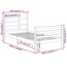 Cadre de lit sans matelas bois massif 100x200 cm 