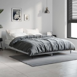 Cadre de lit sans matelas gris béton 140x190 cm 