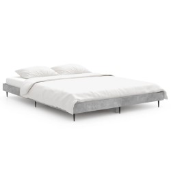 Cadre de lit sans matelas gris béton 140x190 cm 