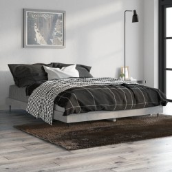 Cadre de lit sans matelas gris béton 140x190 cm 