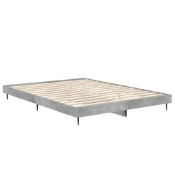 Cadre de lit sans matelas gris béton 140x190 cm 