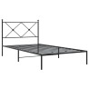 Cadre de lit métal sans matelas avec tête de lit noir 107x203cm 