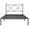 Cadre de lit métal sans matelas avec tête de lit noir 107x203cm 
