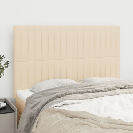 Têtes de lit 4 pcs Crème 72x5x78/88 cm Tissu 