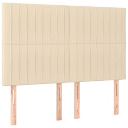 Têtes de lit 4 pcs Crème 72x5x78/88 cm Tissu 