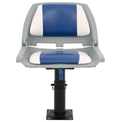Ensemble de sièges de bateau pliables 2 pcs bleu et blanc 