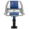 Ensemble de sièges de bateau pliables 2 pcs bleu et blanc 