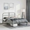 Cadre de lit métal sans matelas avec tête de lit noir 135x190cm 