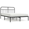 Cadre de lit métal sans matelas avec tête de lit noir 135x190cm 