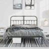 Cadre de lit métal sans matelas avec tête de lit noir 135x190cm 