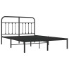 Cadre de lit métal sans matelas avec tête de lit noir 135x190cm 