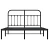 Cadre de lit métal sans matelas avec tête de lit noir 135x190cm 