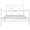 Cadre de lit métal sans matelas et pied de lit blanc 100x200 cm 
