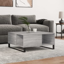 Table basse sonoma gris 80x80x36,5 cm bois d'ingénierie 