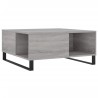 Table basse sonoma gris 80x80x36,5 cm bois d'ingénierie 