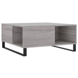 Table basse sonoma gris 80x80x36,5 cm bois d'ingénierie 