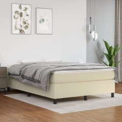 Cadre de lit sans matelas crème 140x190 cm similicuir 