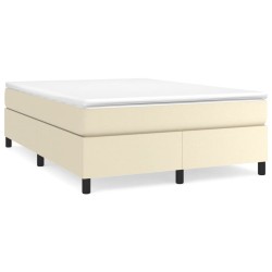Cadre de lit sans matelas crème 140x190 cm similicuir 